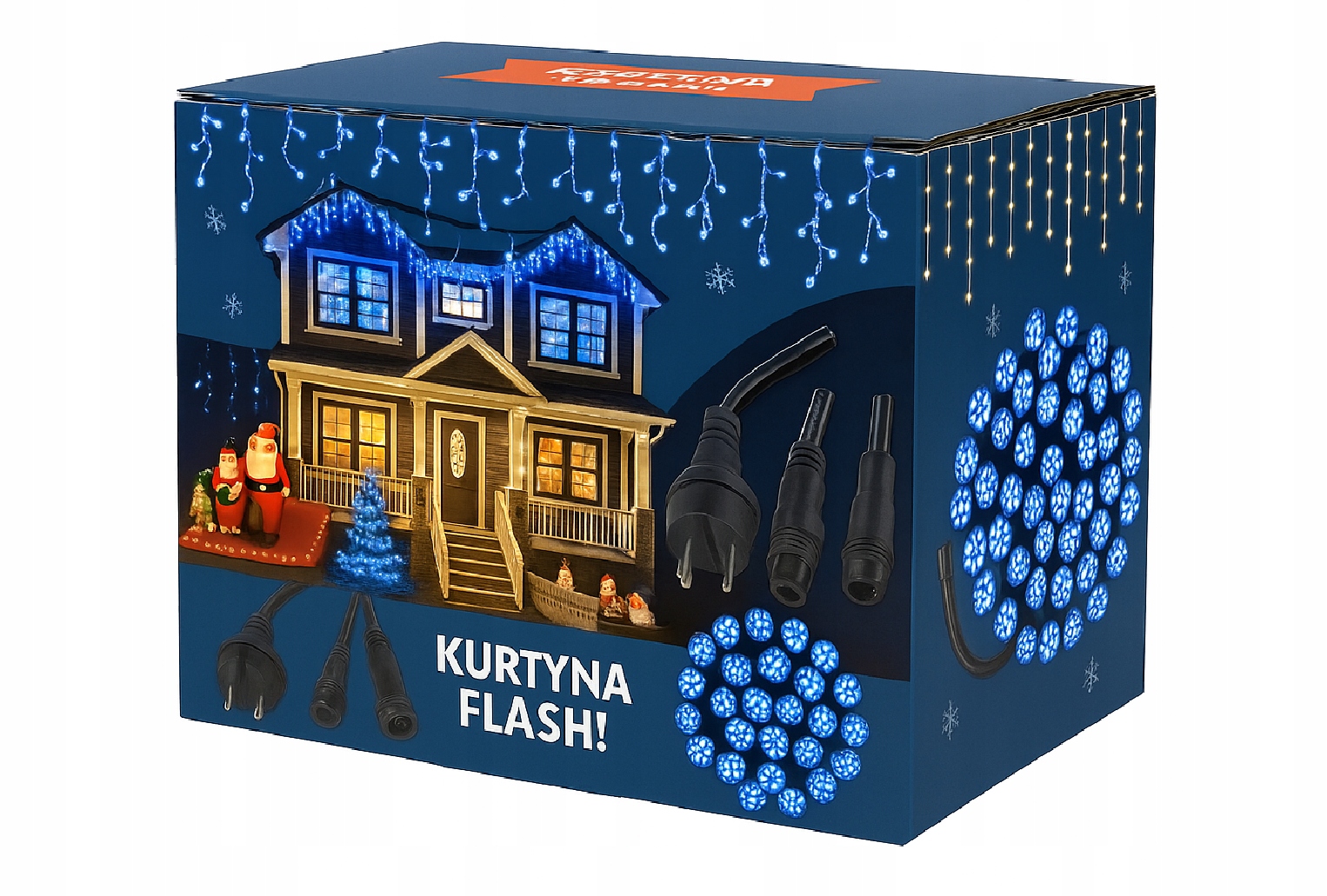 Kurtyna LED sople 440 niebieskie flash IP44 31,7 m - obrazek 2