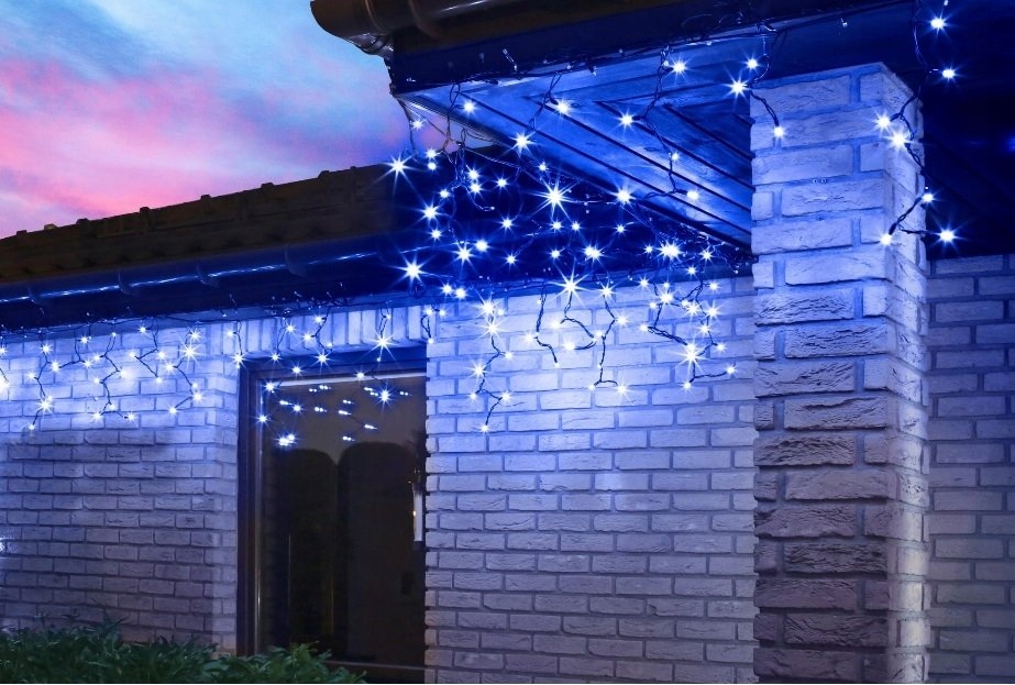 Kurtyna LED sople 240 niebieskie flash IP44 15,6 m - obrazek 8