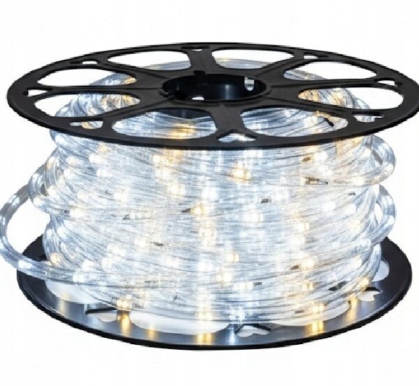 Wąż świetlny LED Flash biały zimny + ciepły 50m IP44 okrągły