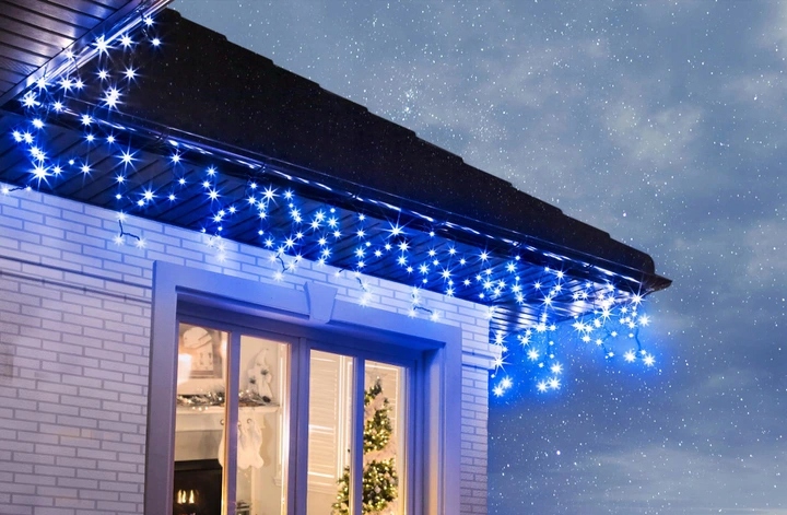 Kurtyna LED sople 440 niebieskie flash IP44 31,7 m - obrazek 6