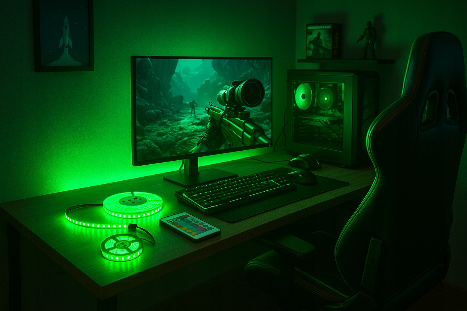 Taśma LED RGB COB 2m USB 5V z pilotem IR 24 - obrazek 9