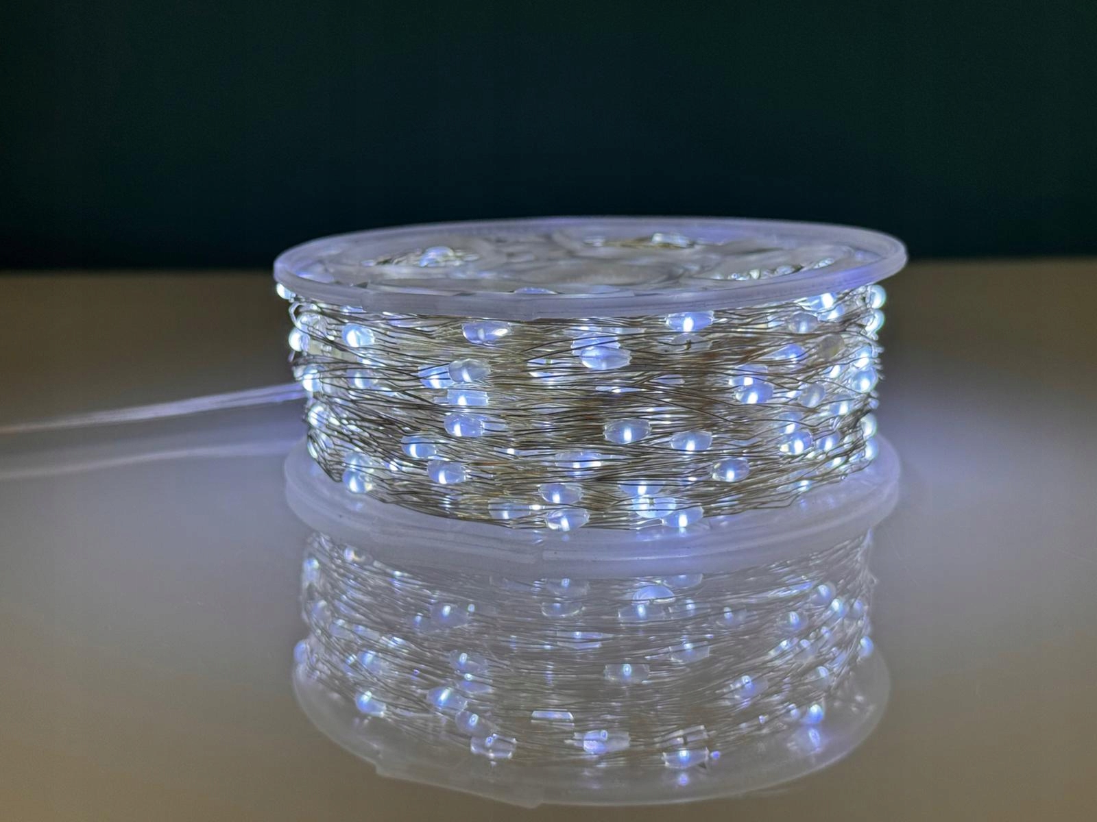 Lampki Choinkowe 500 LED Mikro Drucik 50m Biały Zimny, Pilot - obrazek 4