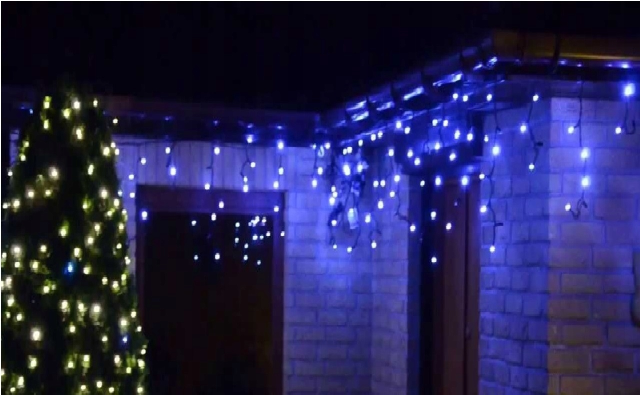 Kurtyna LED sople 240 niebieskie flash IP44 15,6 m - obrazek 7