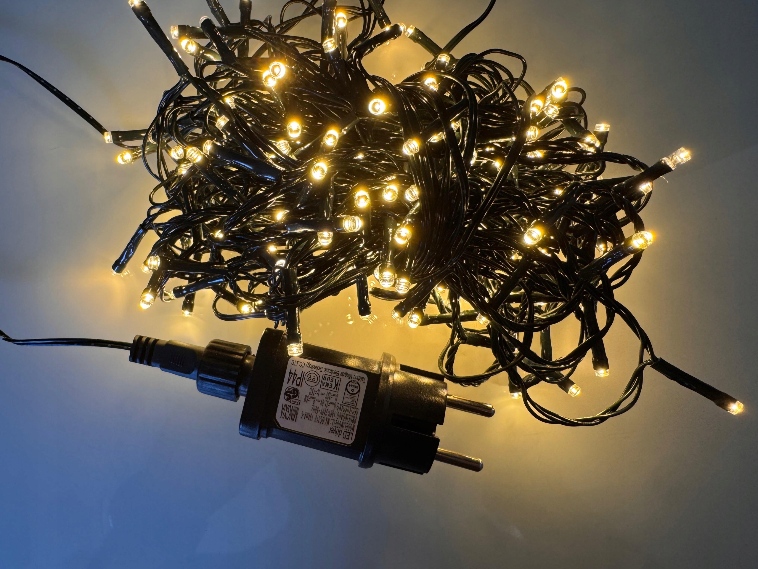 Lampki Choinkowe LED 300 Stałe Światło 21m Białe Ciepłe IP44 - obrazek 3