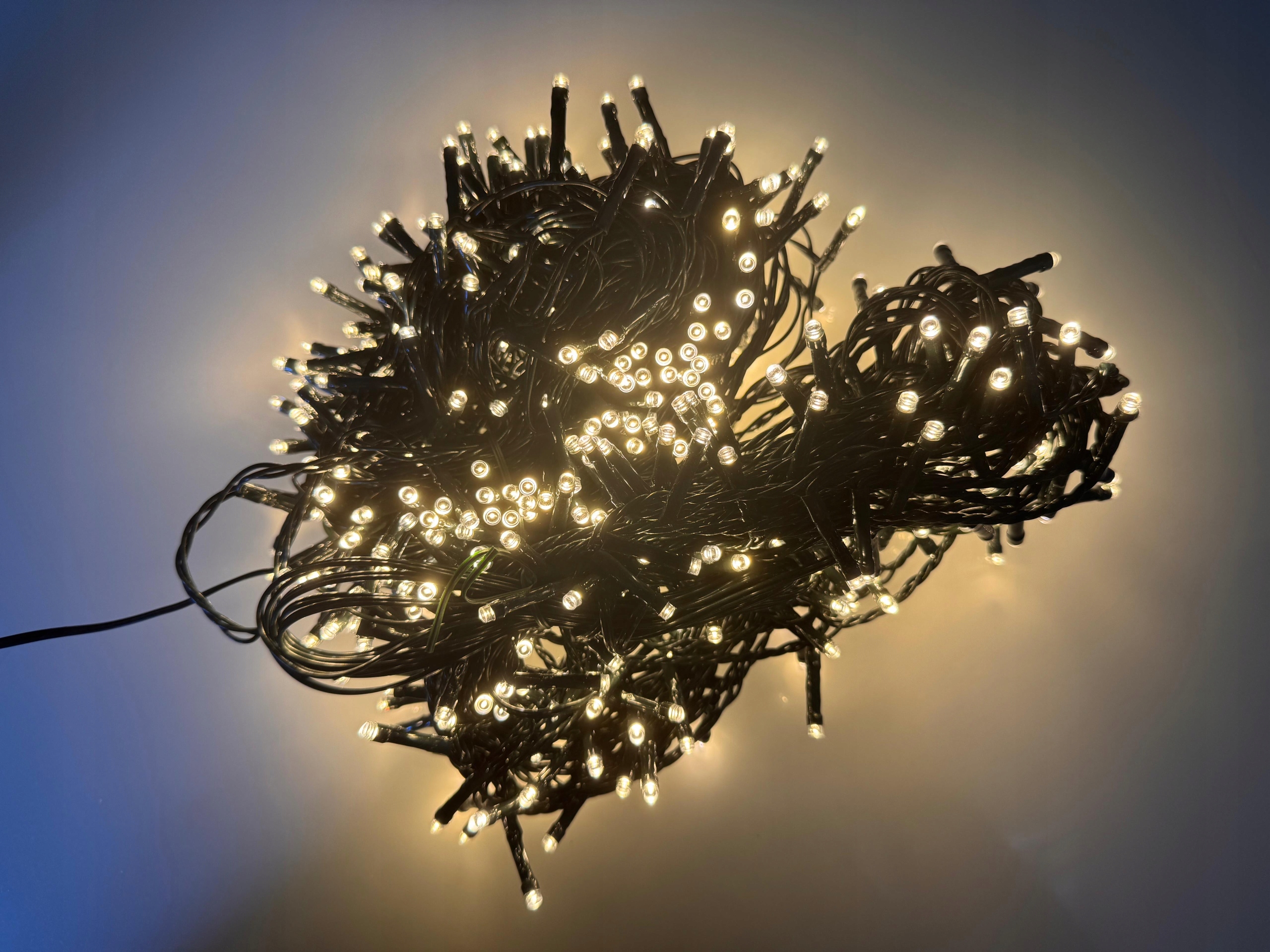 Lampki Choinkowe LED 300 Stałe Światło 21m Białe Ciepłe IP44 - obrazek 6