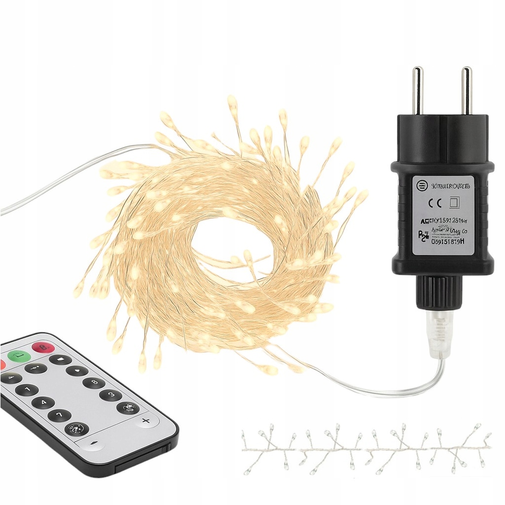 Lampki Choinkowe LED 300 Ciepłe Igiełki 12 m IP65 Pilot - obrazek 13