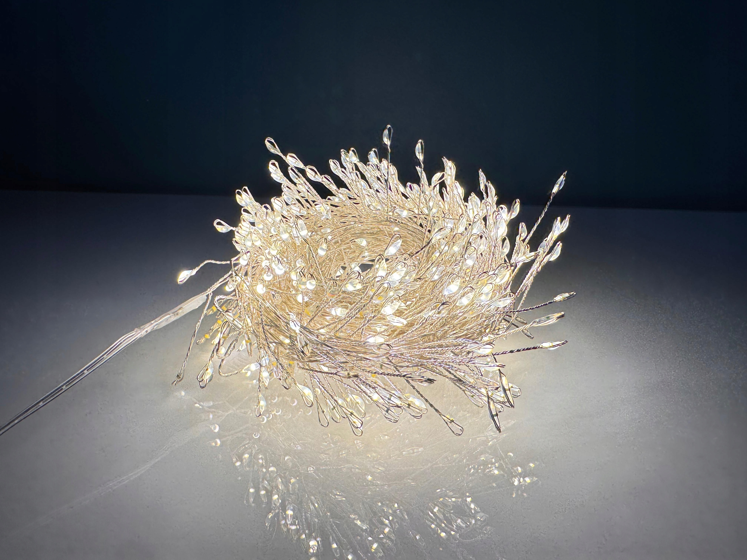 Lampki LED 1000 Białe Ciepłe Igiełki 35 m IP44 - obrazek 6