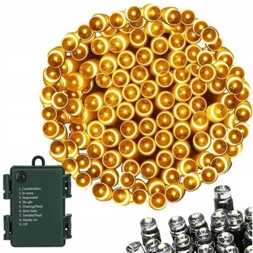 Lampki Choinkowe na baterie LED 20 Białe Ciepłe 2 m, Timer