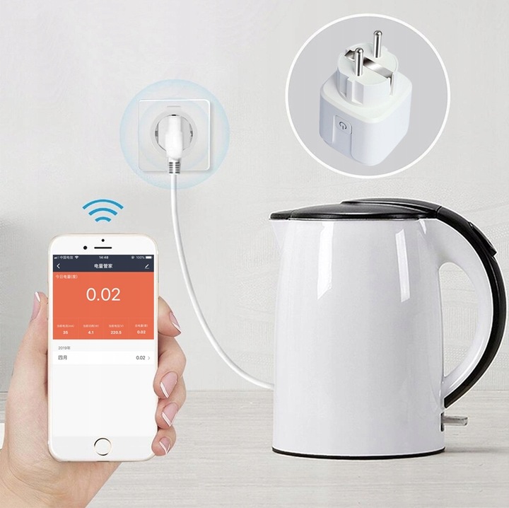 Inteligentne gniazdko Smart WiFi TUYA 16A - obrazek 4