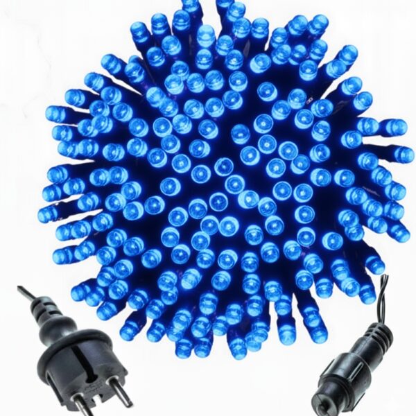 Lampki Choinkowe 300 LED 24 m Niebieskie Stałe Światło IP44