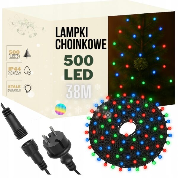 Lampki LED 500 38 m Multicolor Stałe