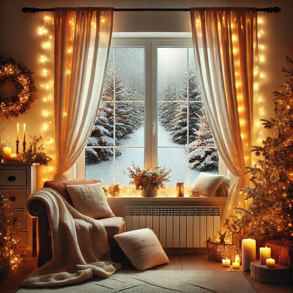 Kurtyna LED 2x2m 200 LED Ciepła Biel USB Pilot Haczyki - obrazek 8