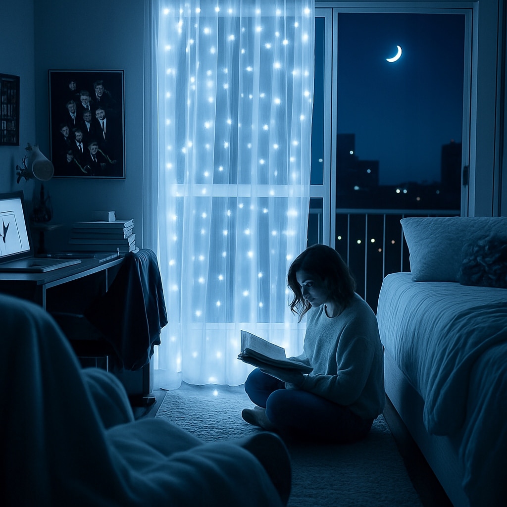 Kurtyna LED 2x2m 200 LED Zimna Biel USB Pilot Haczyki - obrazek 7