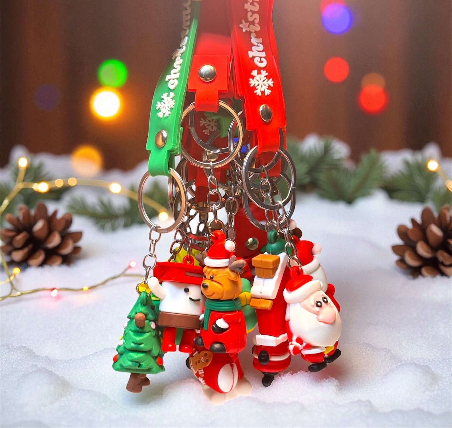 Brelok Świąteczny Christmas Mikołaj 20 cm 4 Wzory Zawieszka - obrazek 7