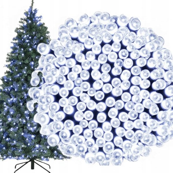 Lampki Choinkowe LED 1000 Zimna Biel 72m IP44 8 Trybów
