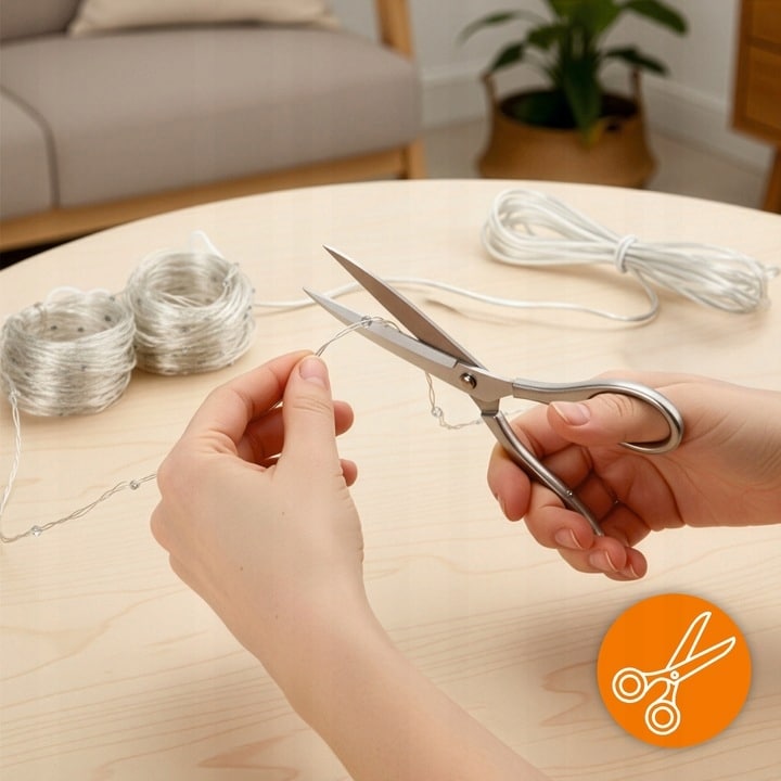 Kurtyna LED 2x2m 200 LED Zimna Biel USB Pilot Haczyki - obrazek 8