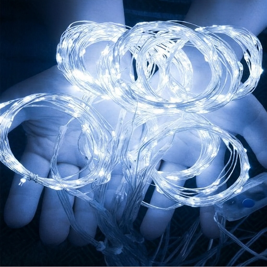 Kurtyna LED 2x2m 200 LED Zimna Biel USB Pilot Haczyki - obrazek 3