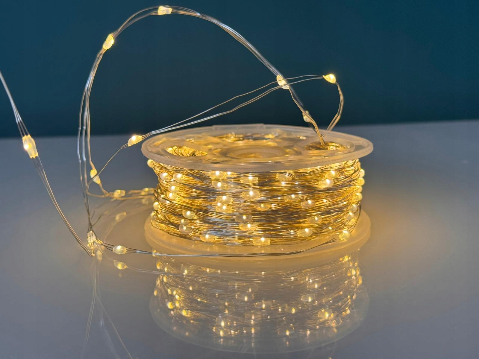 Lampki drucik 100m 1000 LED ciepły biały IP65 z pilotem - obrazek 6