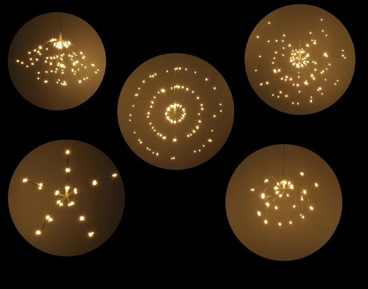 Lampki Choinkowe Wybuch Fajerwerku 150 LED Gwiazda Kula Na Baterie Pilot - obrazek 16