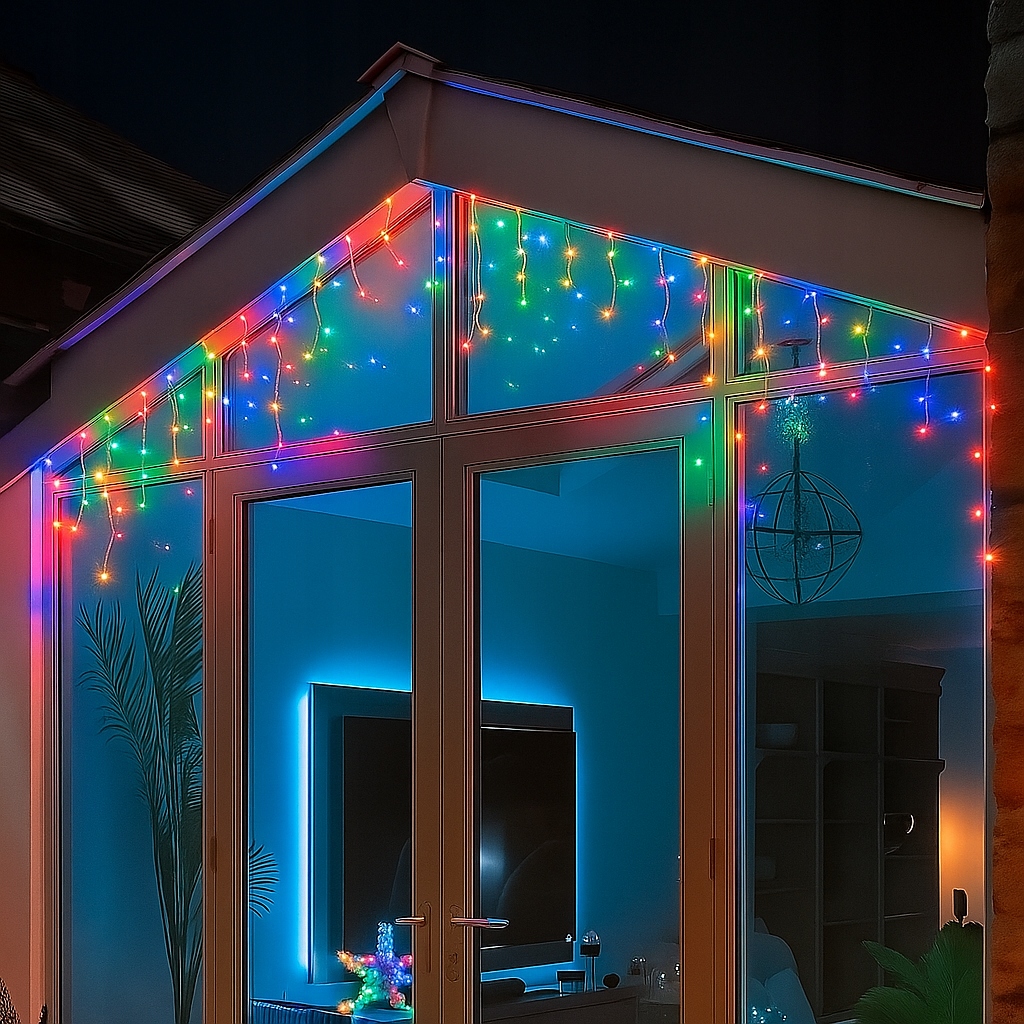 Sople 100 LED 5,3 m Kolorowe + Flash - obrazek 3