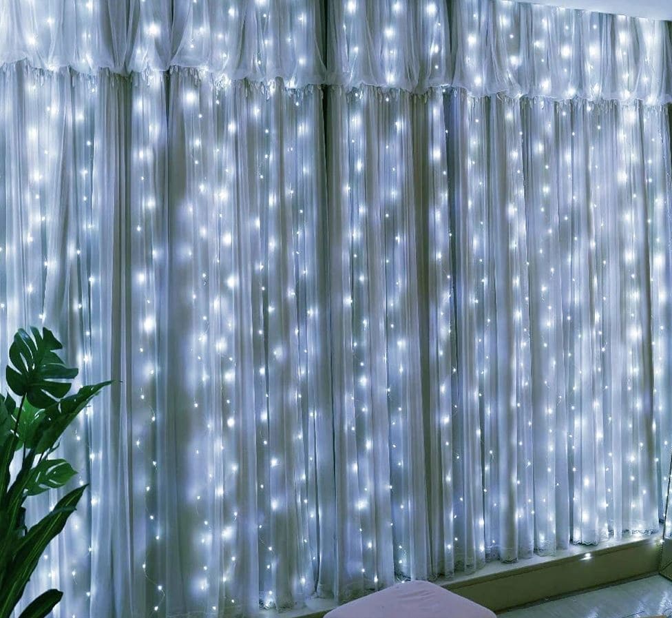 Kurtyna LED 2x2m 200 LED Zimna Biel USB Pilot Haczyki - obrazek 13