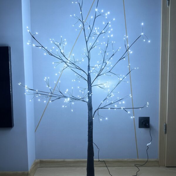 Drzewko Świąteczne LED 130 cm 288 Mikro LED Biały Zimny IP44 Czarne