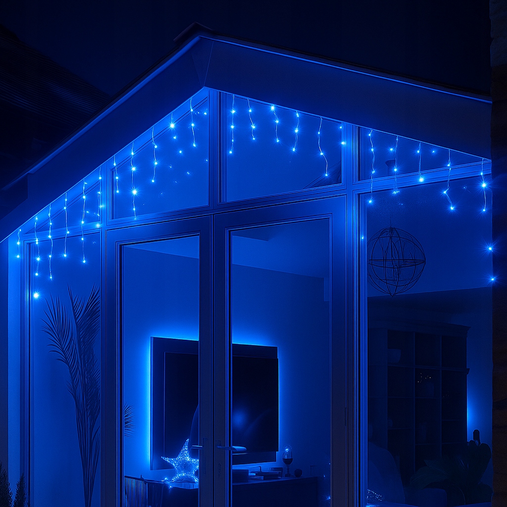 Sople LED 100 5,3 m Niebieskie + Flash - obrazek 6