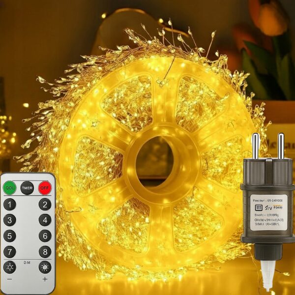 Girlanda LED Igiełki 12m 300 LED Ciepła Biel IP44