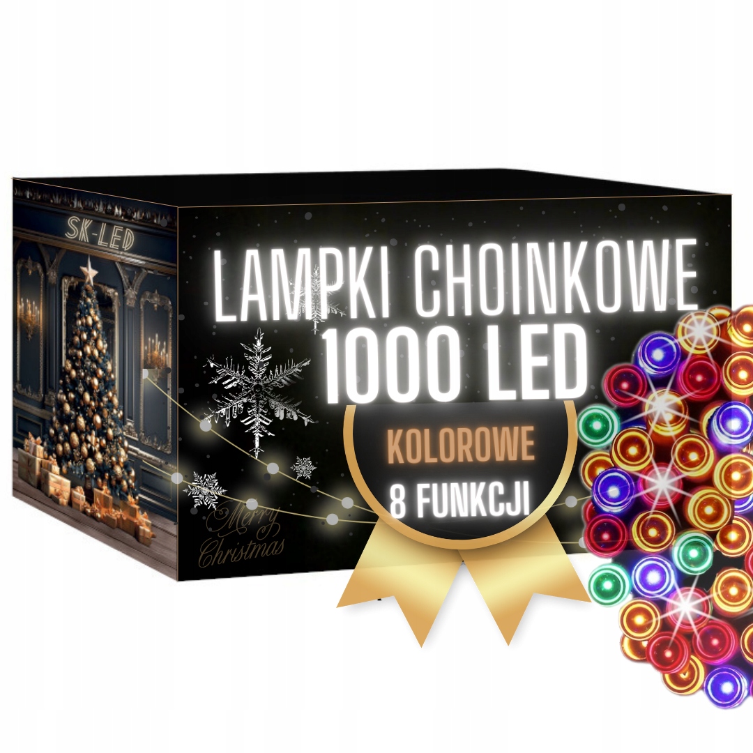 Lampki Choinkowe LED 1000 Multicolor 72m IP44 8 Trybów - obrazek 2
