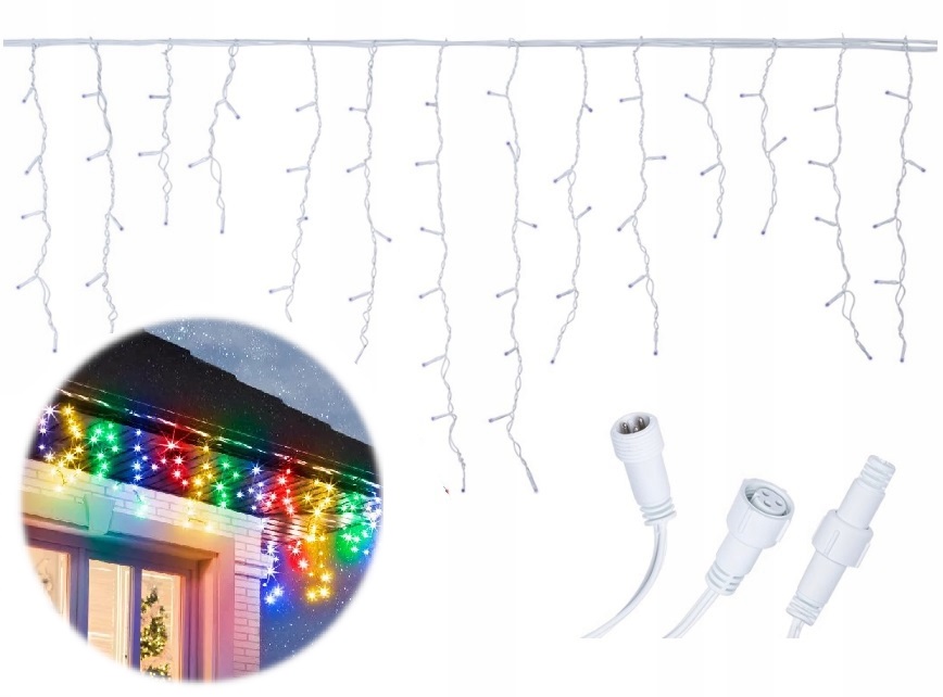 Sople 100 LED 5,3 m Kolorowe + Flash - obrazek 5