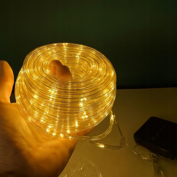 Wąż Świetlny Solarny LED 12m Ciepła Biel IP44 Zewnętrzny