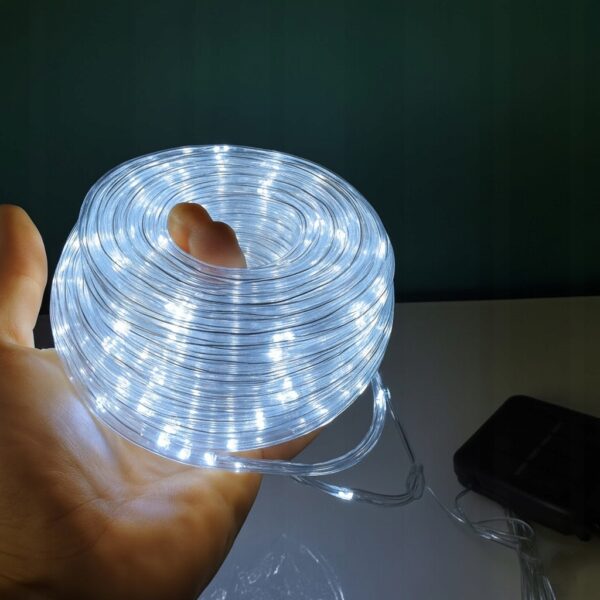 Wąż LED Solarny 22m Biała Biel IP44 Zewnętrzny