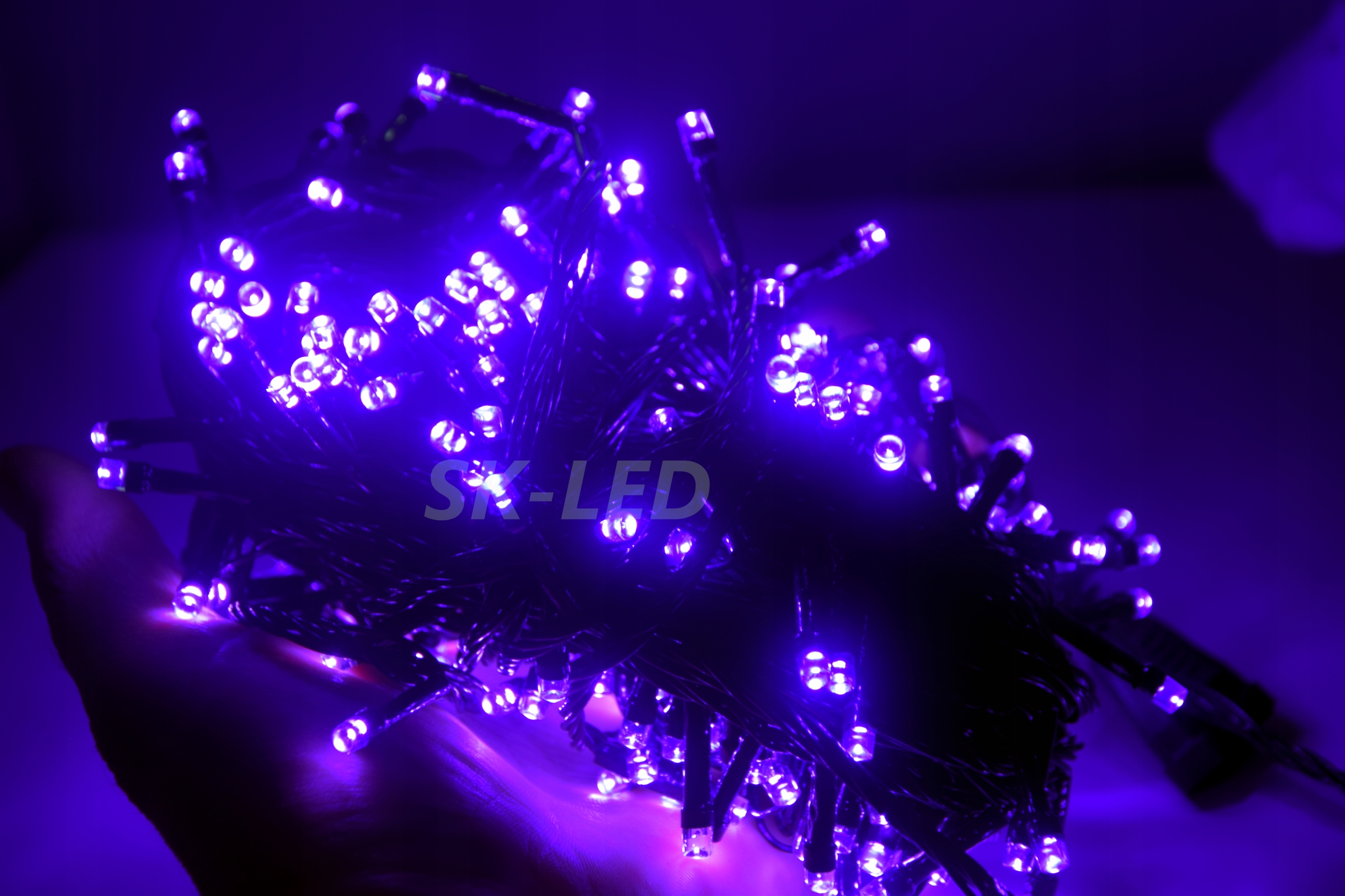 Lampki LED 1000 Fioletowe 72m IP44 8 Trybów - obrazek 3