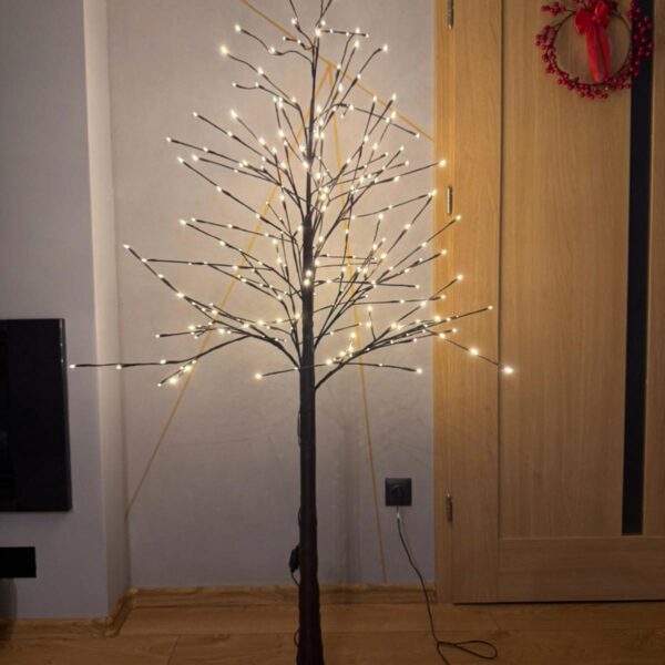 Brzoza LED 180 cm 245 LED Ciepła Biel IP44 Brązowa