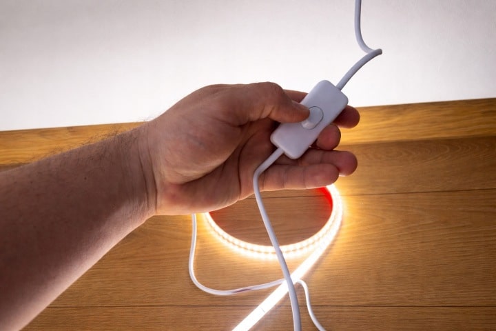 Kabel Zasilający Do Taśmy LED 2835 SMD COB Ciętej Co 10 Cm Z Włącznikiem - obrazek 3