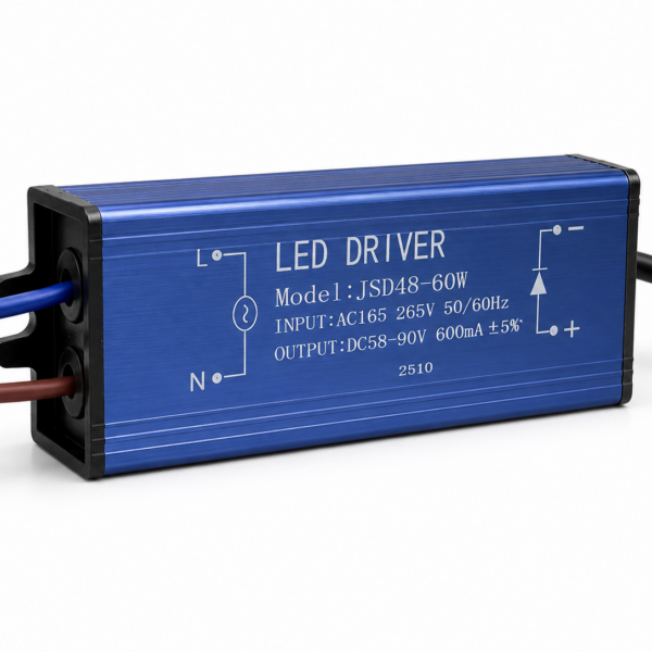 Driver LED 60W 600mA Zasilacz do paneli Stałoprądowy JSD48-60W 58-90V