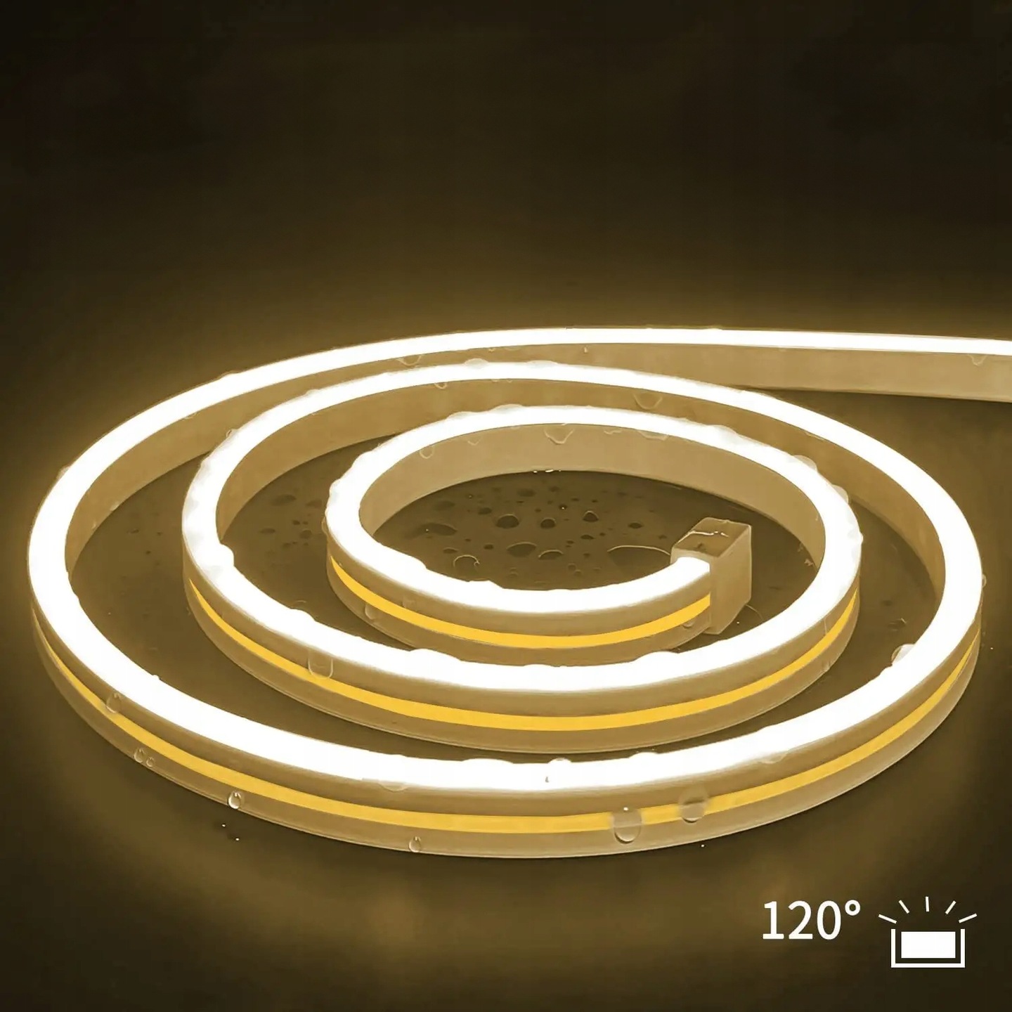 ZESTAW Taśma LED Neon 5V 2m Biała Ciepła 3000K USB Ściemnialna - obrazek 3