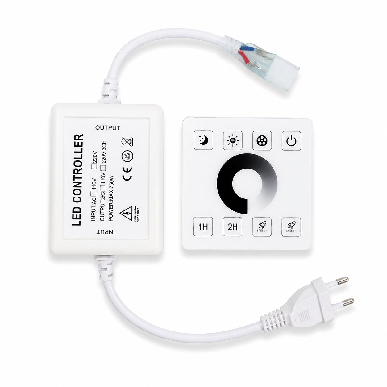 Stabilizator do Taśma LED 230V 750W Neon LED + Dotykowy Panel Ścienny RF
