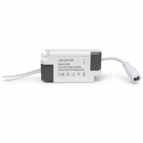 Zasilacz Driver LED 8-18W 300mA 24-72V Stałoprądowy do Paneli Lamp Plafonów
