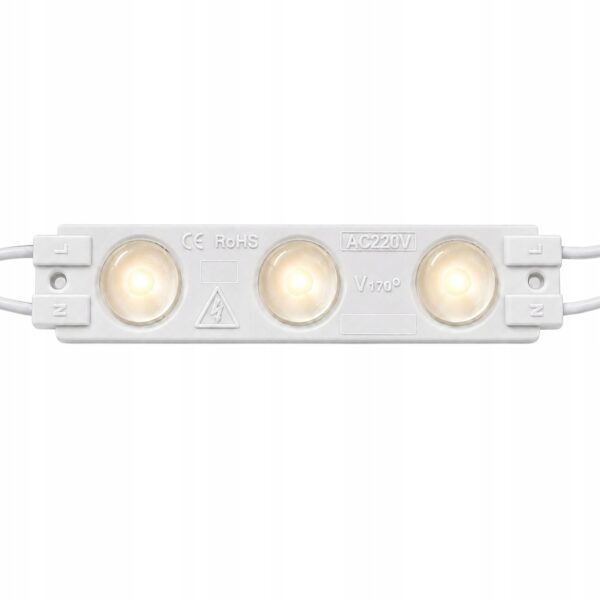 Moduł LED 230V 2W IP65 3x SMD 2835 Biały Ciepły 3000K Do Reklam