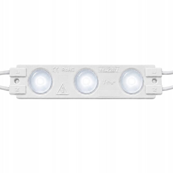 Moduł LED 230V 2W IP65 3x SMD 2835 Biały Zimny 5000K Do Reklam