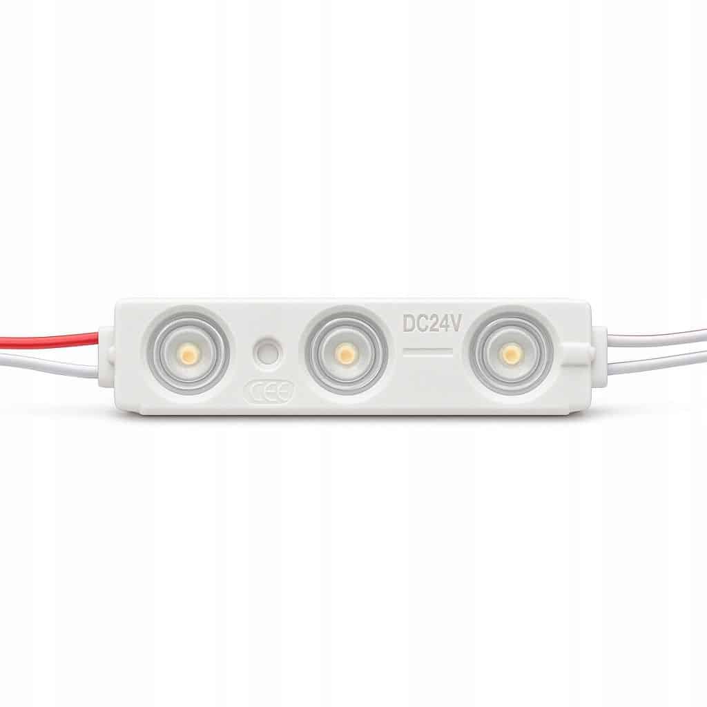 Moduł LED 24V Ciepły 1,2W IP65 3x SMD 2835 Do Reklam Kasetonów Liter - zdjęcie 2