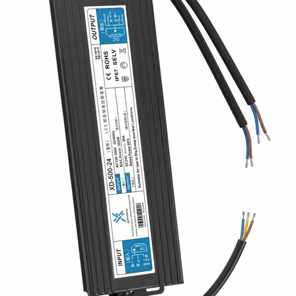 Zasilacz LED 24V 500W 20A IP67 DRIVER LED Wodoodporny Zewnętrzny - zdjęcie 2