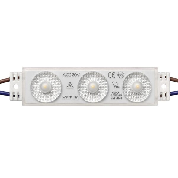 Moduł LED 230V Zimny 1,5W IP67 3 LED Epistar Do Reklam Kasetonów Liter - zdjęcie 2
