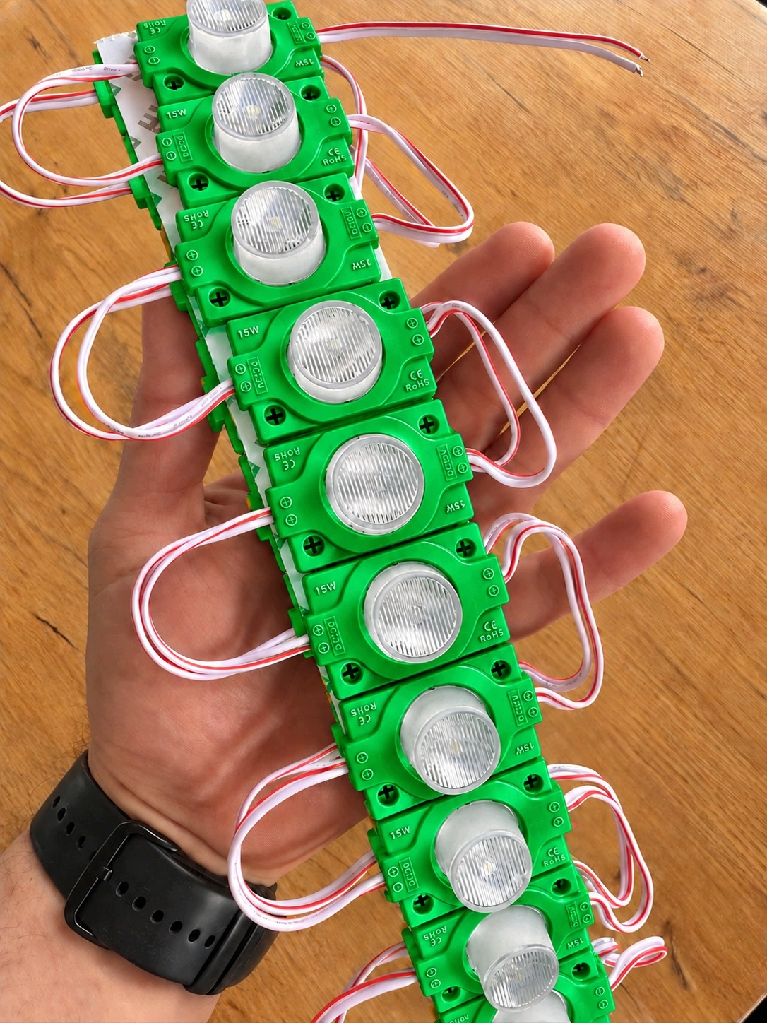 Moduł LED Zielony SMD 12V Jednopunktowy IP65 Wodoodporny 1,5W - zdjęcie 8