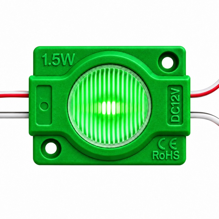 Moduł LED Zielony SMD 12V Jednopunktowy IP65 Wodoodporny 1,5W