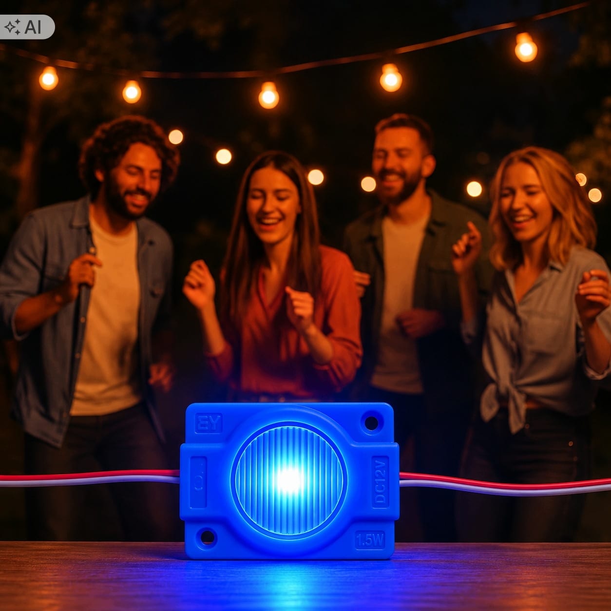 Moduł LED Niebieski SMD 12V Jednopunktowy IP65 Wodoodporny 1,5W - zdjęcie 5