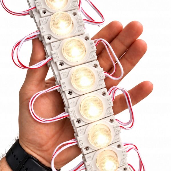 Zestaw 20 Modułów LED 12V 1,5W SMD Biała Ciepła IP65 Wodoodporne