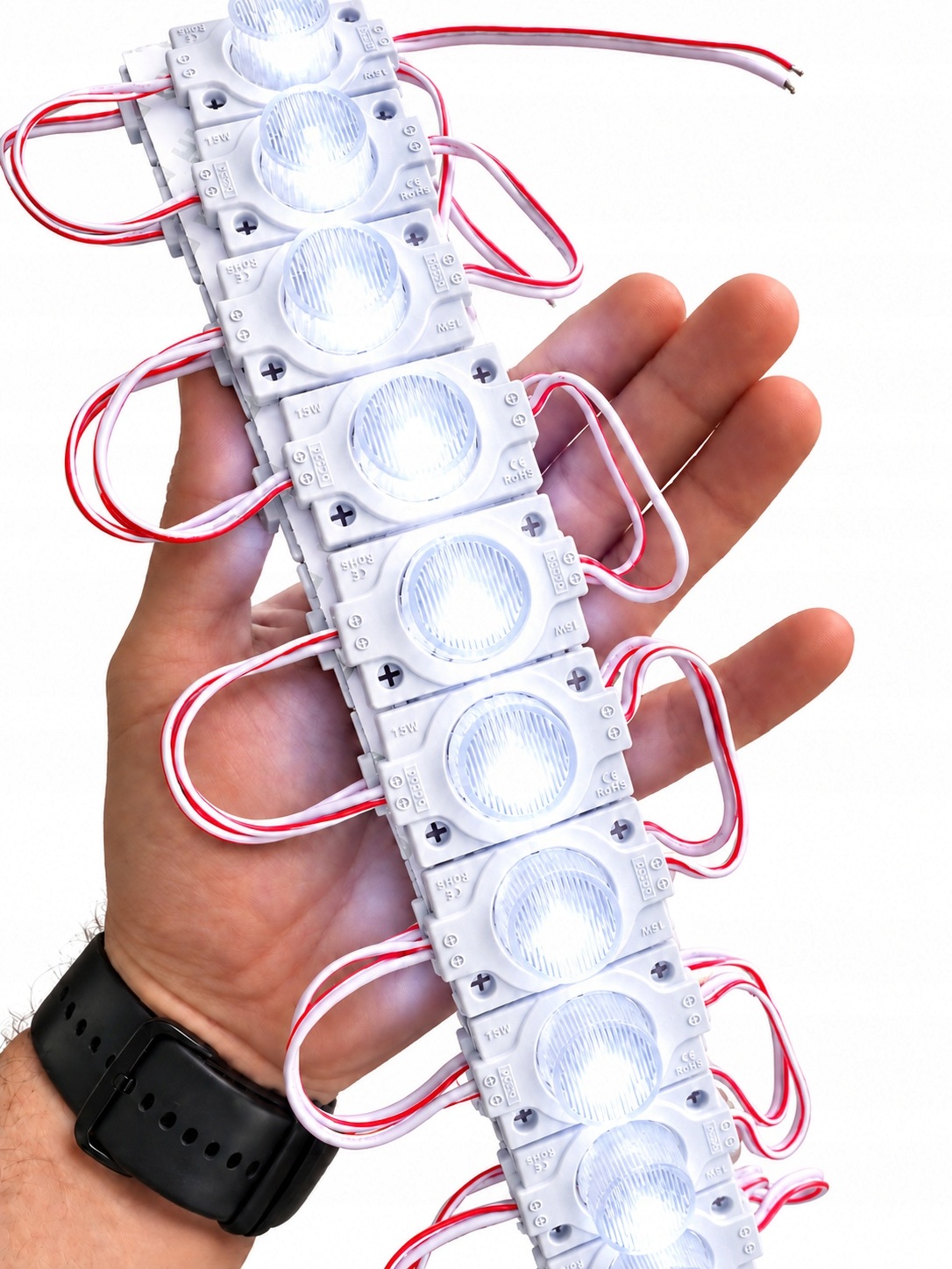 Wodoodporny Moduł LED SMD 1,5W 12V IP65 Biała Zimna Do Kasetonów 20 szt