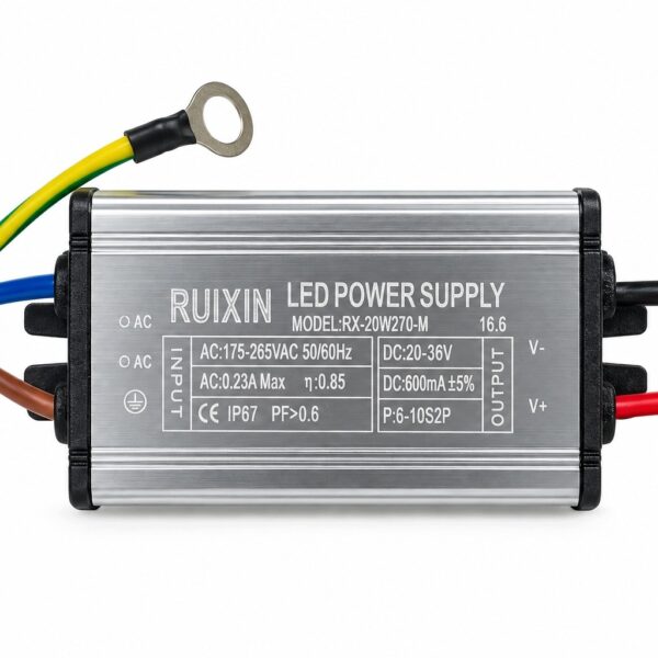 Driver LED 20W IP67 Zasilacz Stałoprądowy 600mA Do Lamp LED